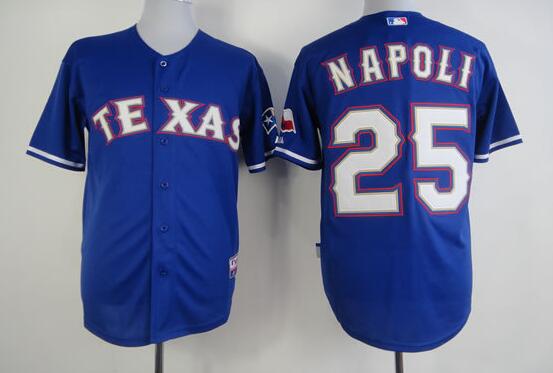 Texas Rangers 25 Mike Napoli men blue baseball mlb jersey