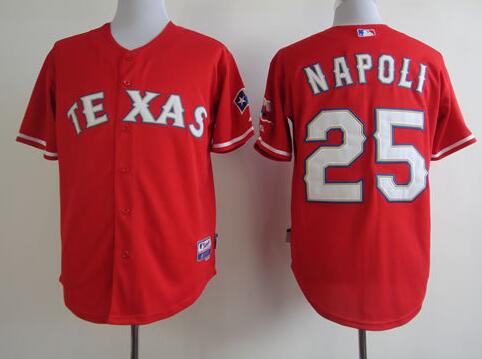 Texas Rangers 25 Mike Napoli men red baseball mlb jersey