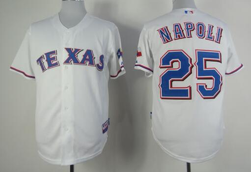 Texas Rangers 25 Mike Napoli men white baseball mlb jersey