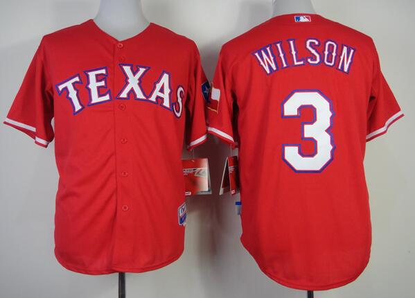 Texas Rangers 3 Russell Wilson Red men baseball MLB jersey