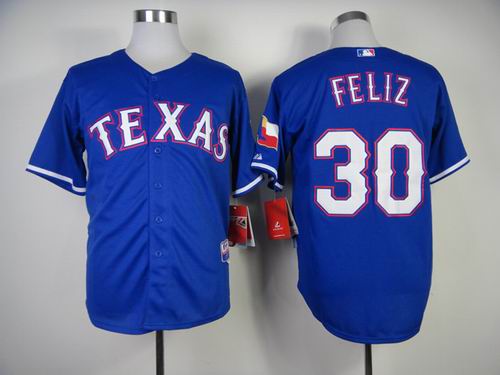 Texas Rangers 30 Feliz blue mlb baseball jersey