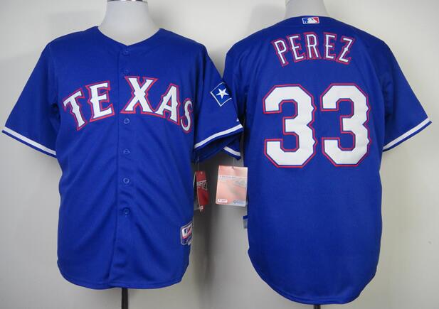 Texas Rangers 33 Martin Perez Blue men baseball mlb jersey