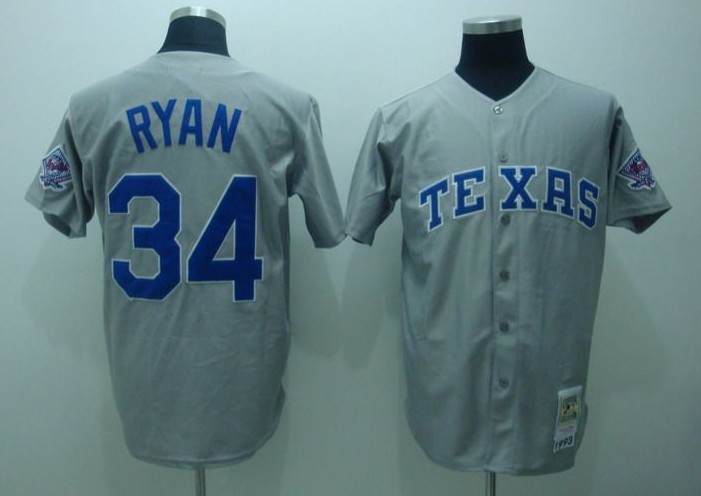 Texas Rangers 34 RYAN grey mlb jerseys