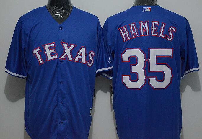 Texas Rangers 35 Cole Hamels blue men Majestic baseball mlb jerseys