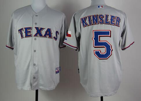 Texas Rangers 5 Ian Kinsler grey men mlb baseball Jerseys