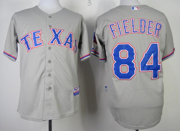 Texas Rangers 84 PRINCE FIELDER grey men baseball mlb Jersey