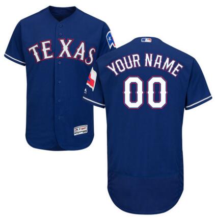 Texas Rangers Majestic Alternate Royal blue Flex Base Authentic Collection Custom Jersey