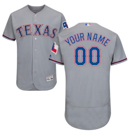 Texas Rangers Majestic Alternate Royal grey Flex Base Authentic Collection Custom Jersey