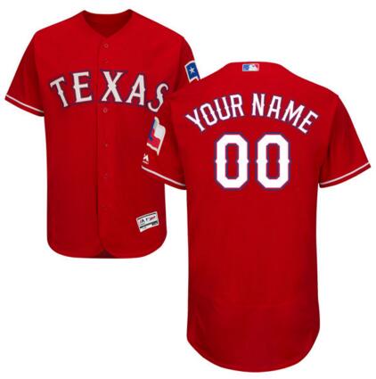 Texas Rangers Majestic Alternate Royal red Flex Base Authentic Collection Custom Jersey