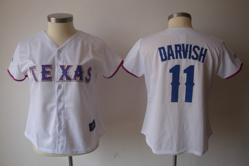 Texas Rangers Yu Darvish #11 White MLB Women Jerseys