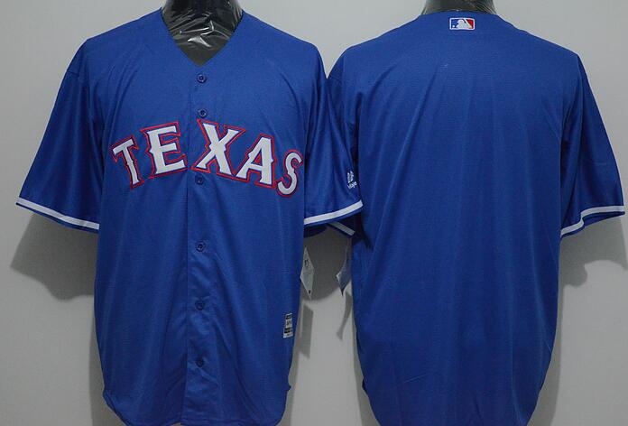 Texas Rangers blank blue Majestic men mlb baseball jerseys