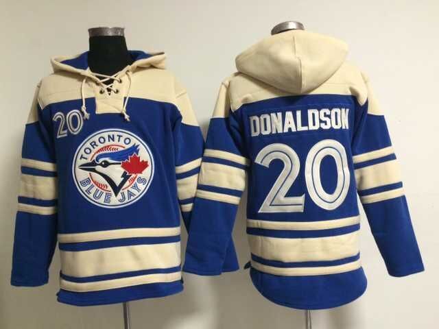 Toronto Blue Jays #20 Josh Donaldson Blue beige baseball Hooded Sweatshirt