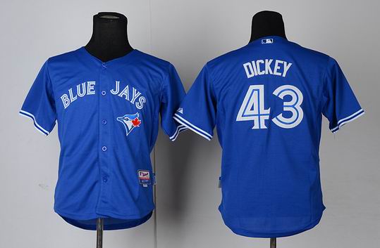 Toronto Blue Jays #43 R.A. Dickey blue MLB Kid Jerseys