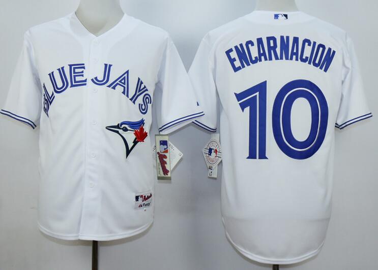 Toronto Blue Jays 10 Edwin Encarnacion White MLB Jerseys