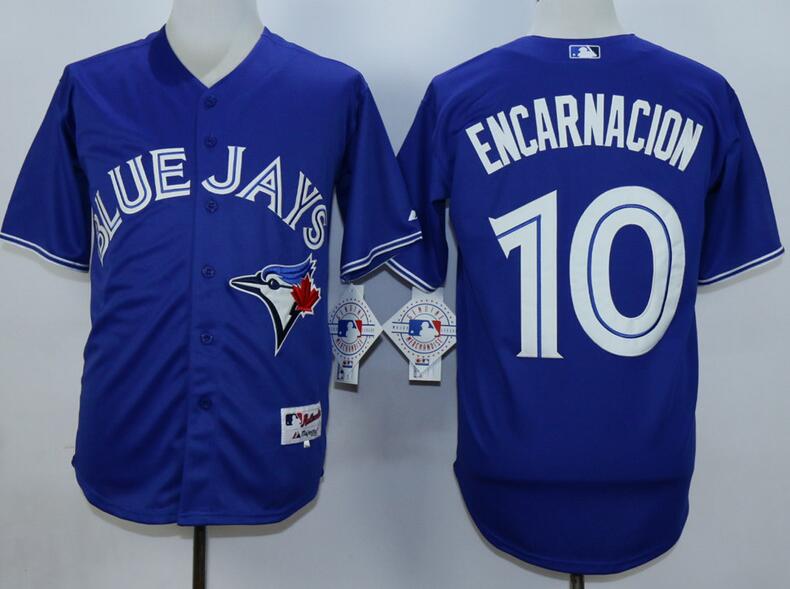 Toronto Blue Jays 10 Edwin Encarnacion blue MLB Jerseys