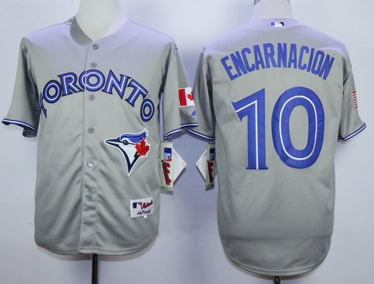 Toronto Blue Jays 10 Edwin Encarnacion gray MLB baseball Jerseys
