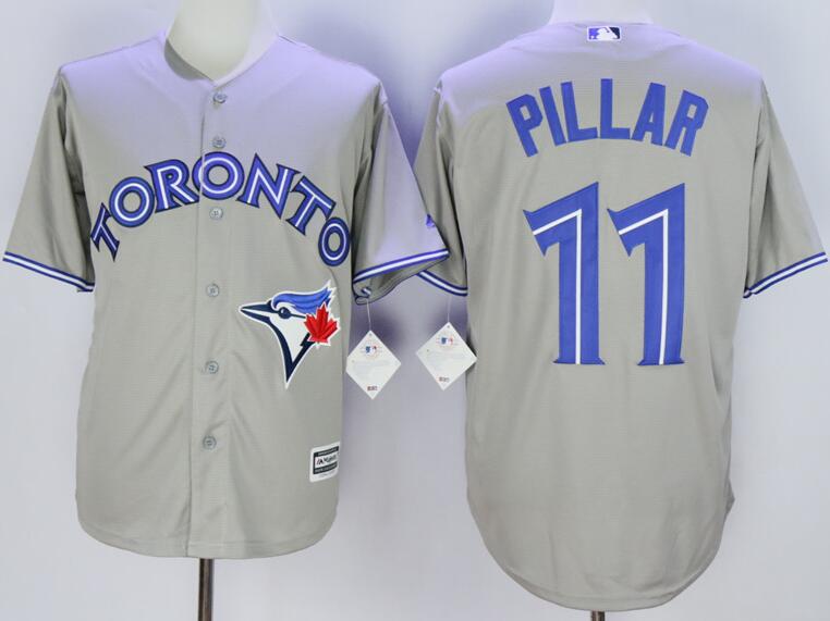 Toronto Blue Jays 11 Kevin Pillar Gray Majestic men mlb baseball jersey