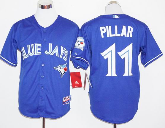 Toronto Blue Jays 11 Kevin Pillar blue baseball jersey 40th anniversary patch