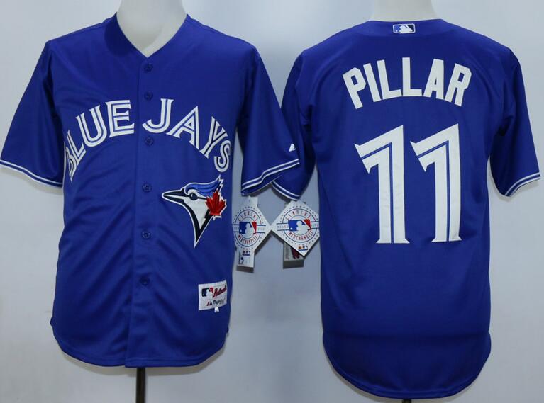 Toronto Blue Jays 11 Kevin Pillar blue men mlb baseball jersey