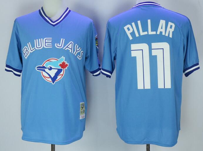 Toronto Blue Jays 11 Kevin Pillar skyblue Majestic 1992  Throwback Majestic men mlb baseball jersey