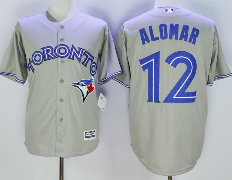 Toronto Blue Jays 12 Roberto Alomar gray Majestic MLB baseball Jerseys