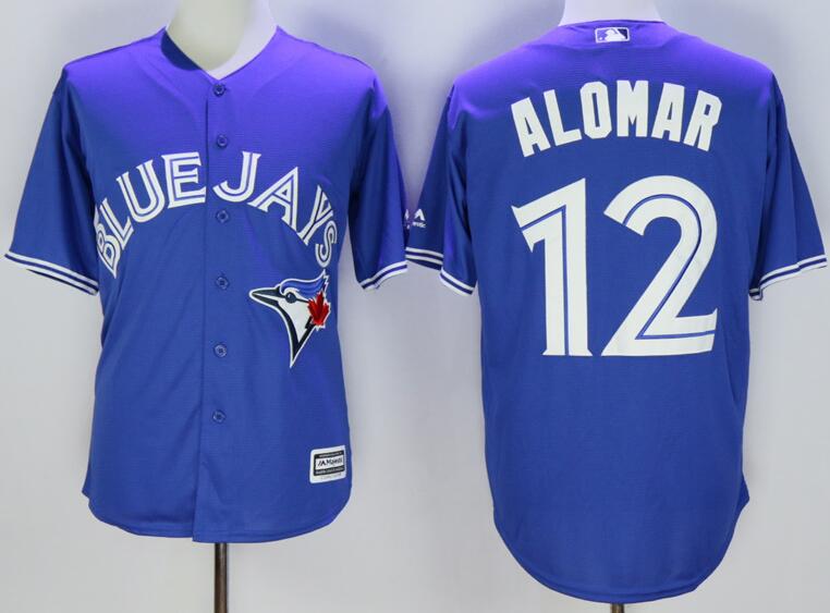 Toronto Blue Jays 12 Roberto Alomar throwback blue MLB baseball Jerseys