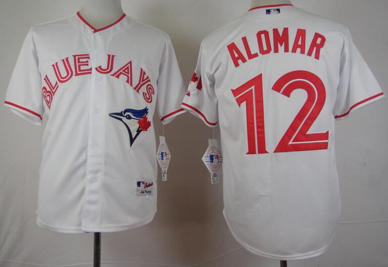 Toronto Blue Jays 12 Roberto Alomar throwback white red men  MLB baseball Jerseys