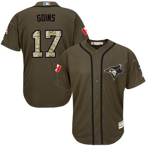 Toronto Blue Jays 17 Ryan Goins Canada logo Camo Stitched mlb Baseball Jerseys