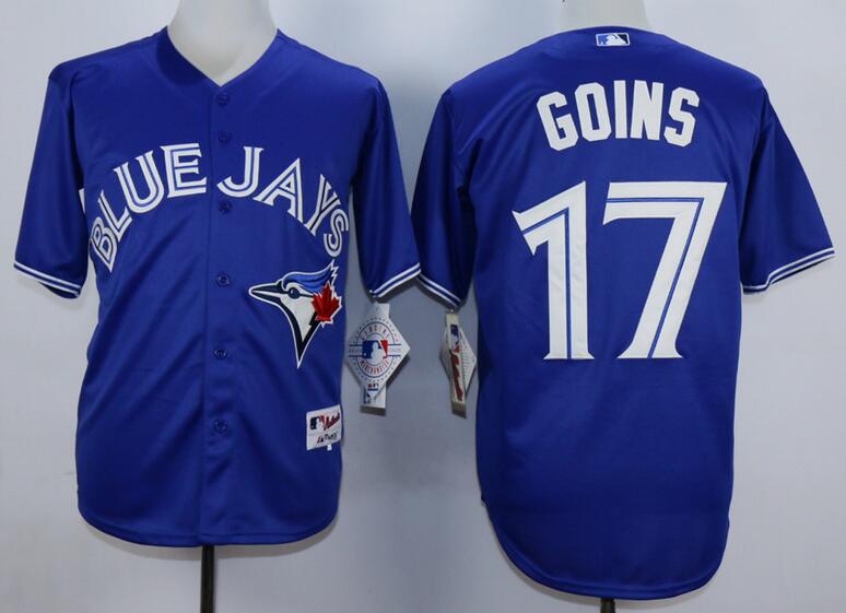 Toronto Blue Jays 17 Ryan Goins blue men mlb baseball jersey