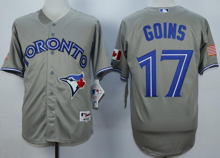 Toronto Blue Jays 17 Ryan Goins grey mlb Baseball Jerseys