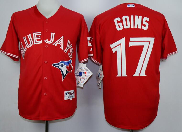 Toronto Blue Jays 17 Ryan Goins red men mlb baseball jersey