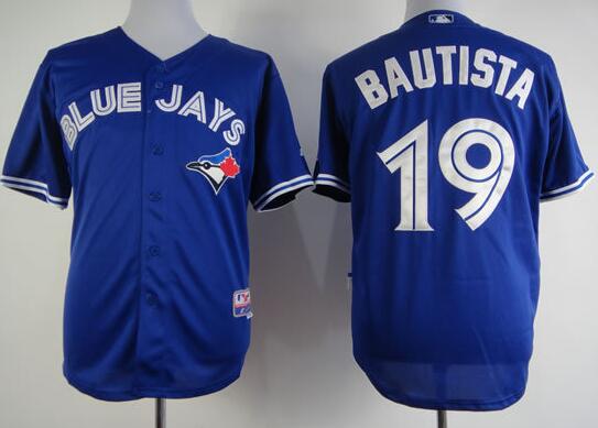 Toronto Blue Jays 19 Jose Bautista blue Majestic men mlb baseball  jerseys