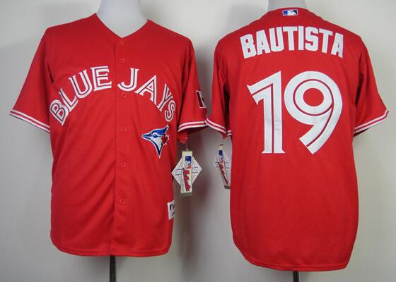 Toronto Blue Jays 19 Jose Bautista red Majestic men mlb baseball  jersey