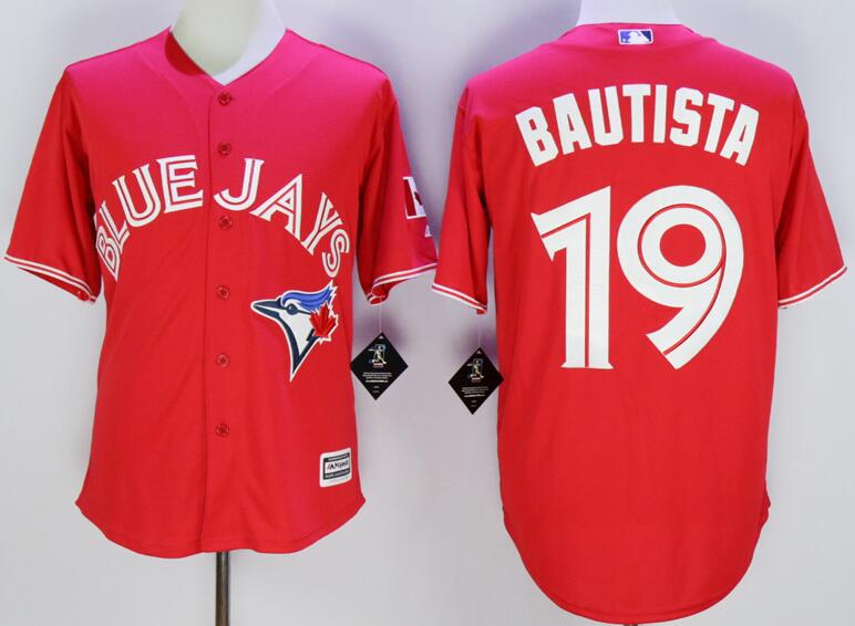 Toronto Blue Jays 19 Jose Bautista red Majestic men mlb baseball  jerseys