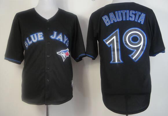 Toronto Blue Jays 19 jose Bautista Black Fashion men mlb baseball  jerseys