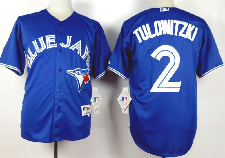 Toronto Blue Jays 2 Troy Tulowitzki blue men mlb baseball jersey