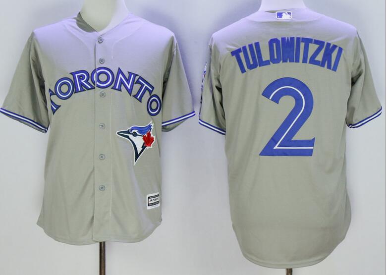 Toronto Blue Jays 2 Troy Tulowitzki gray Majestic men mlb baseball jersey