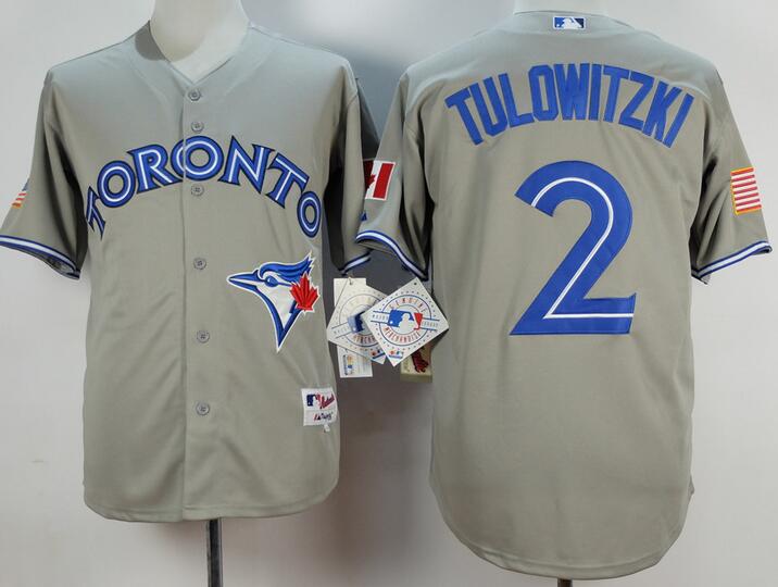 Toronto Blue Jays 2 Troy Tulowitzki gray men mlb baseball jersey