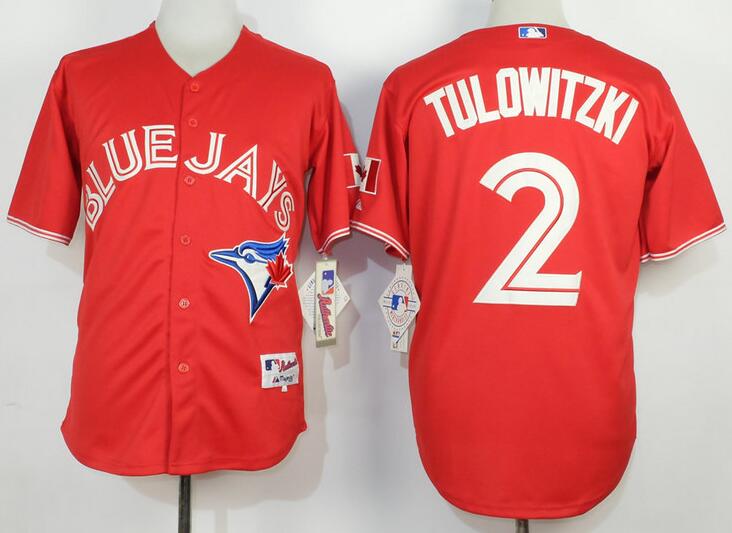 Toronto Blue Jays 2 Troy Tulowitzki red men mlb baseball jersey
