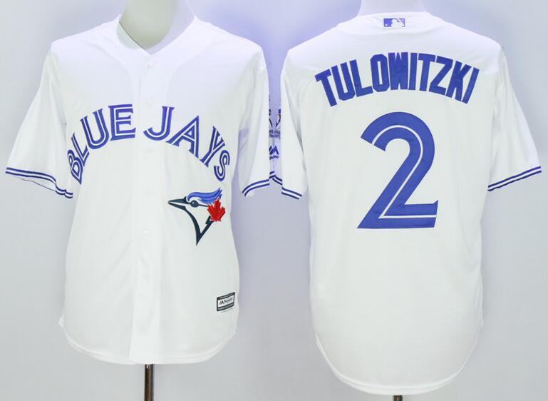 Toronto Blue Jays 2 Troy Tulowitzki white Majestic men mlb baseball jersey