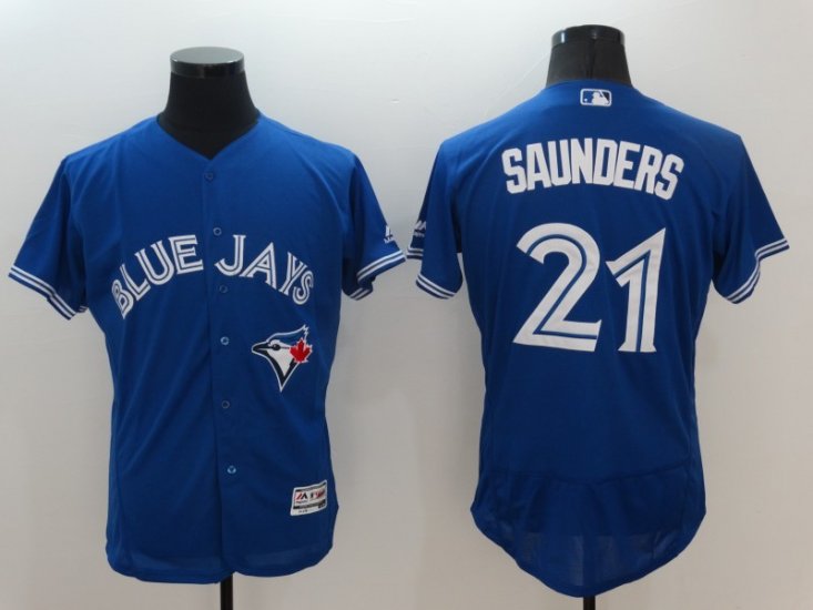 Toronto Blue Jays 21 Michael Saunders Blue Flexbase Authentic Collection Jersey