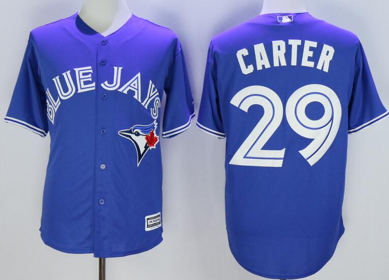 Toronto Blue Jays 29 Joe Carter men blue Majestic mlb baseball Jersey