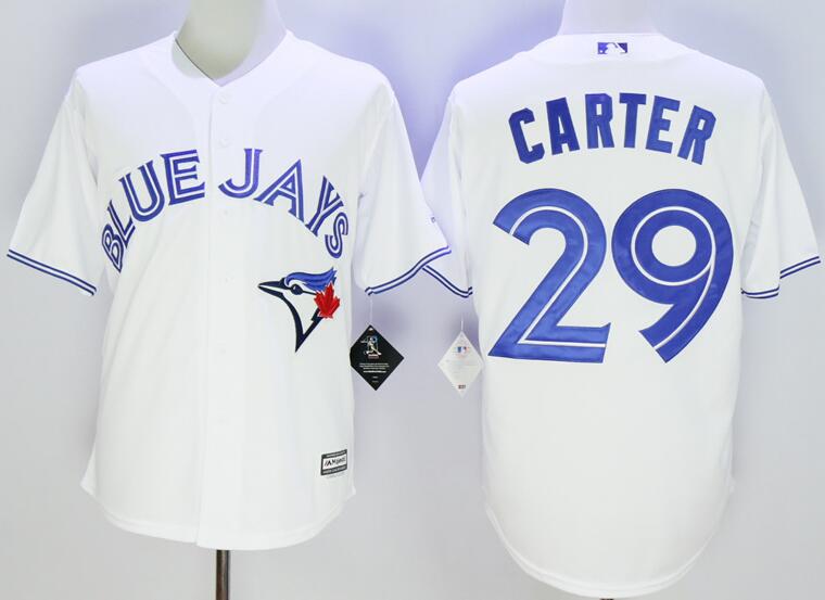 Toronto Blue Jays 29 Joe Carter men white Majestic mlb baseball Jersey