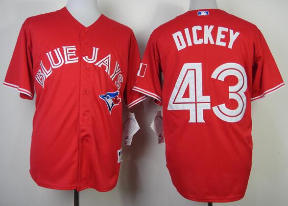 Toronto Blue Jays 43 R.A. Dickey red men baseball MLB Jerseys