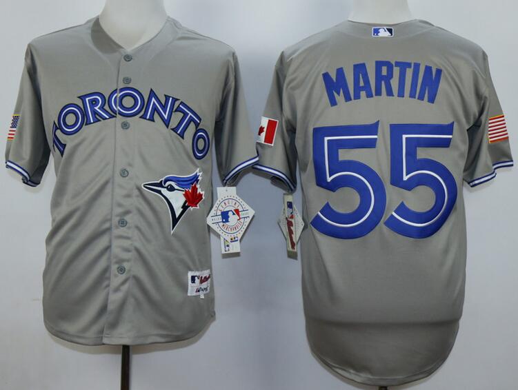 Toronto Blue Jays 55 Russell Martin grey men MLB baseball Jerseys