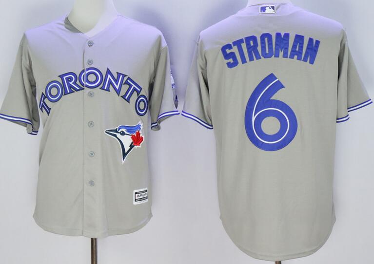 Toronto Blue Jays 6 Marcus Stroman gray Majestic baseball jerseys