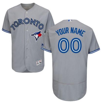 Toronto Blue Jays Majestic Road Gray Flex Base Authentic Collection Custom Jersey