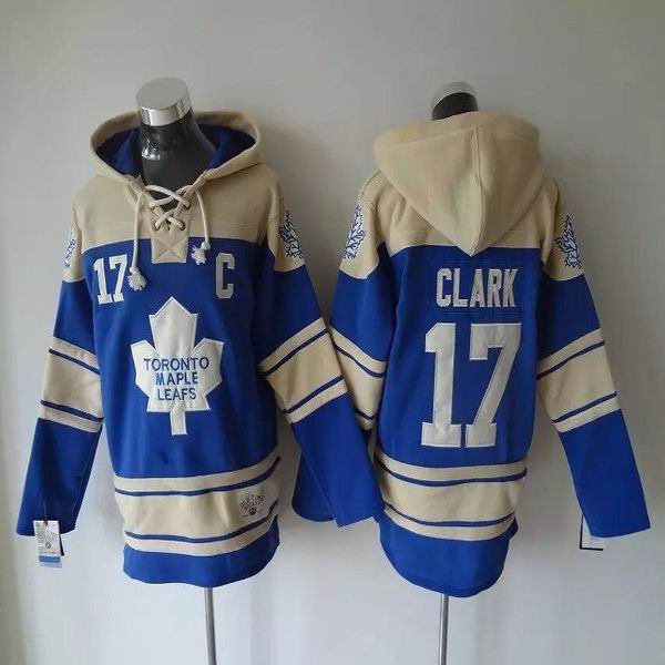 Toronto Maple Leafs #17 Wendel Clark Blue beige NHL Hooded Sweatshirt