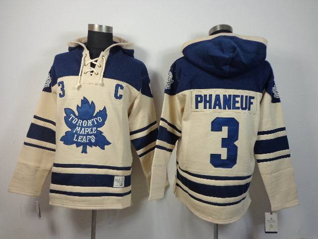 Toronto Maple Leafs #3 Dion Phaneuf beige drak Blue NHL Hooded Sweatshirt