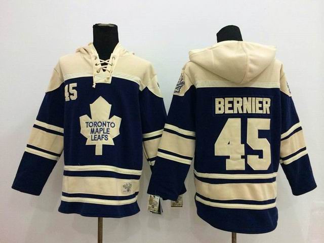 Toronto Maple Leafs #45 Jonathan Bernier Blue NHL Hooded Sweatshirt